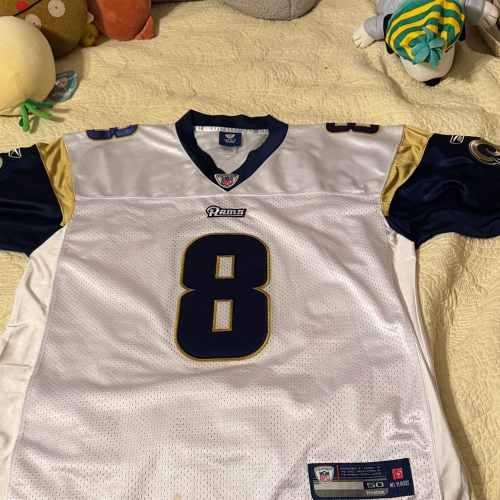Vintage Reebok Navy and White sewn on Onfield St. Louis rams Jersey